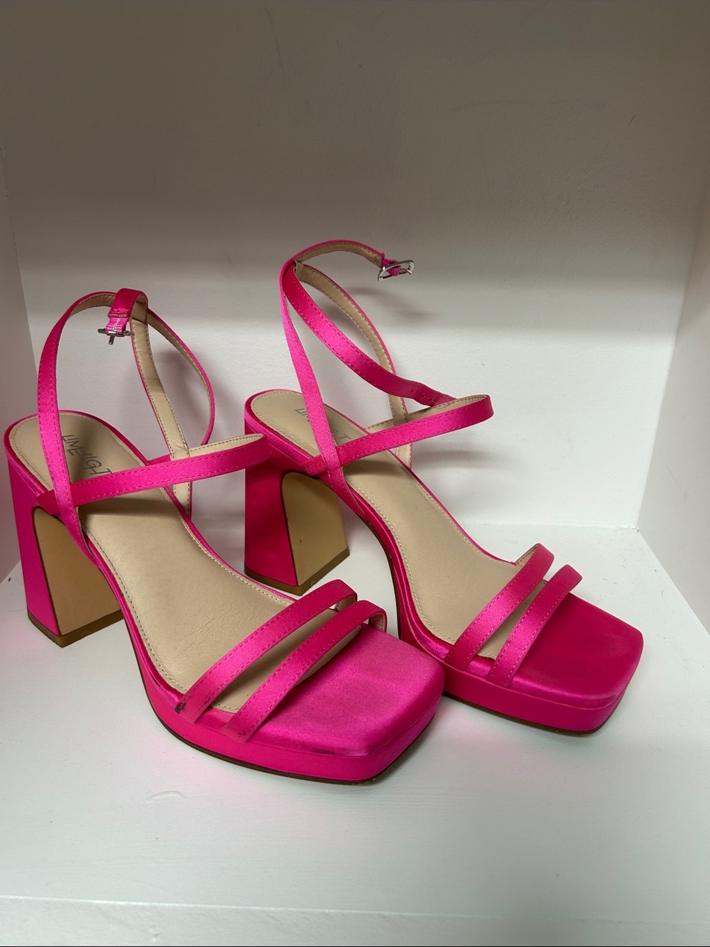 Limelight Hot Pink Strappy Block Heel Sandals